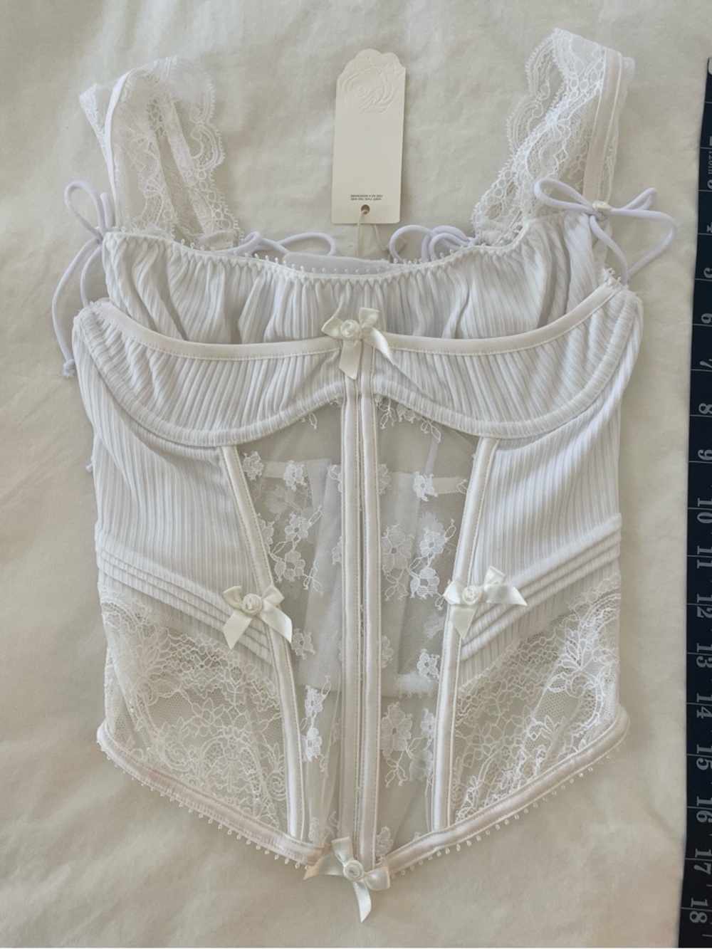 For Love & Lemons White Lace Bustier Corset Top - Women's Intimates
